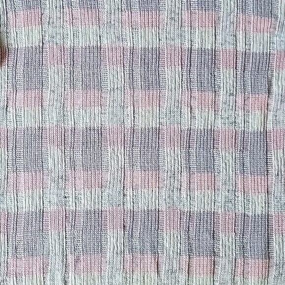 Gino Panini Vintage Pastel Plaid Rib Knit Pullover Crewneck Sweater Preppy Retro - Picture 6 of 12